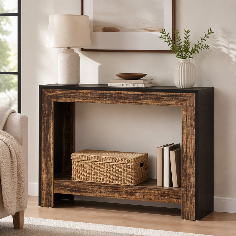 Console 41 po, table de couloir avec rangement ouvert