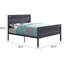 Gunmetal Platform Bedroom Bed - Modern And Stylish With Metal Construction Chic Rectangular