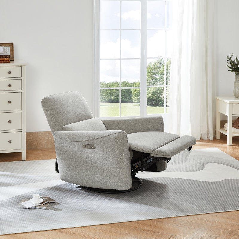 Fauteuil inclinable électrique pivotant rembourré, Gris colombe