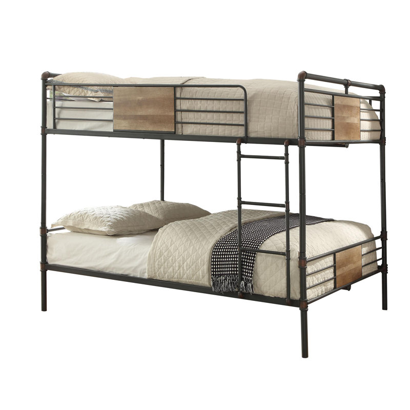 Abrego Kids Bunk Bed, Queen Over Queen