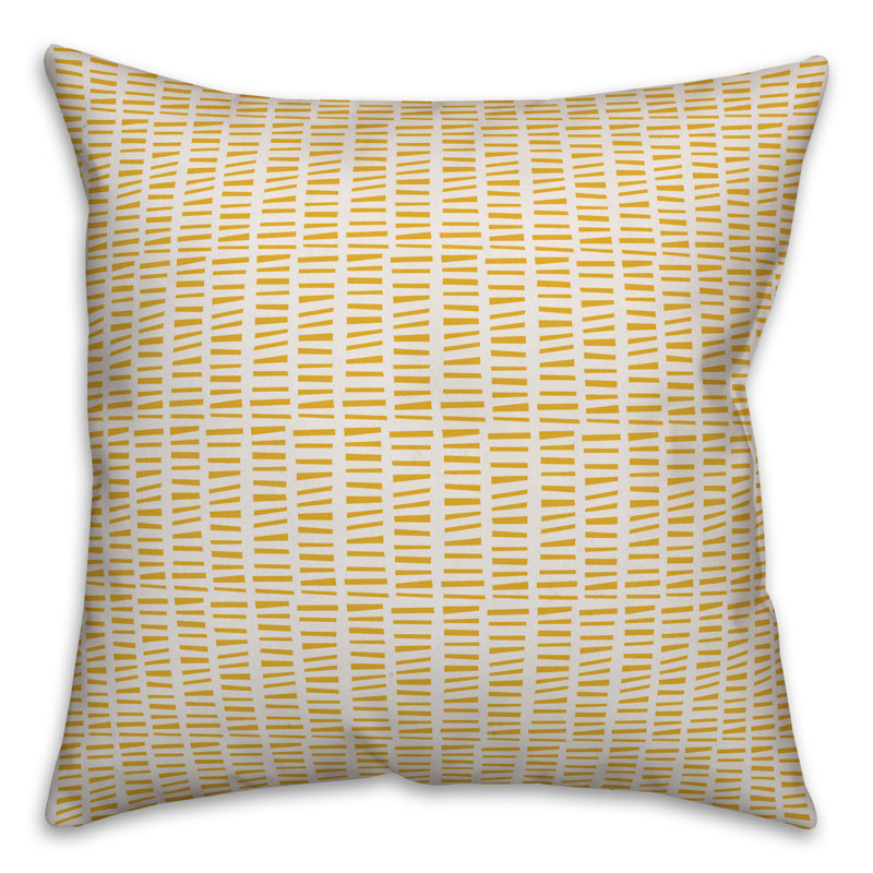  Housse et insert de coussin carré Tally, Blanc / jaune géométrique, 18 po x 18 po