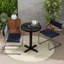 Round Wood Metal Outdoor Side Table , 60cm W 60cm D