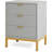 25.8" Tall Nightstand With 3 Drawers,Modern Beside Table With Metal Handles And Metal Legs,Honeycomb Hexagon Pattern Decorate Side Table For Bedroom-600661873