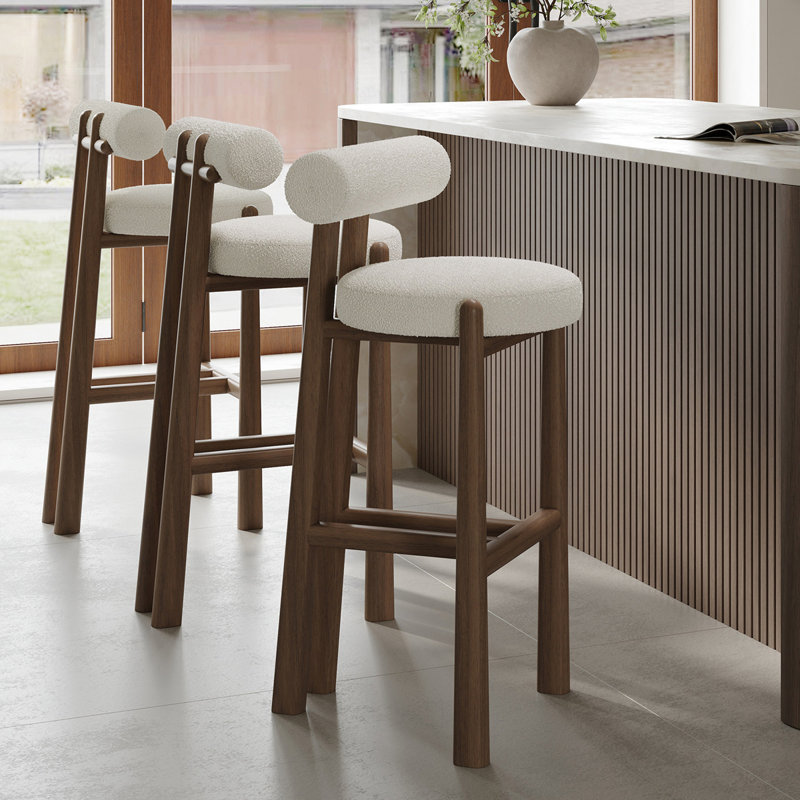 Chaise d'appoint à dossier bas en noyer (ensemble de 2), 37.40", 2