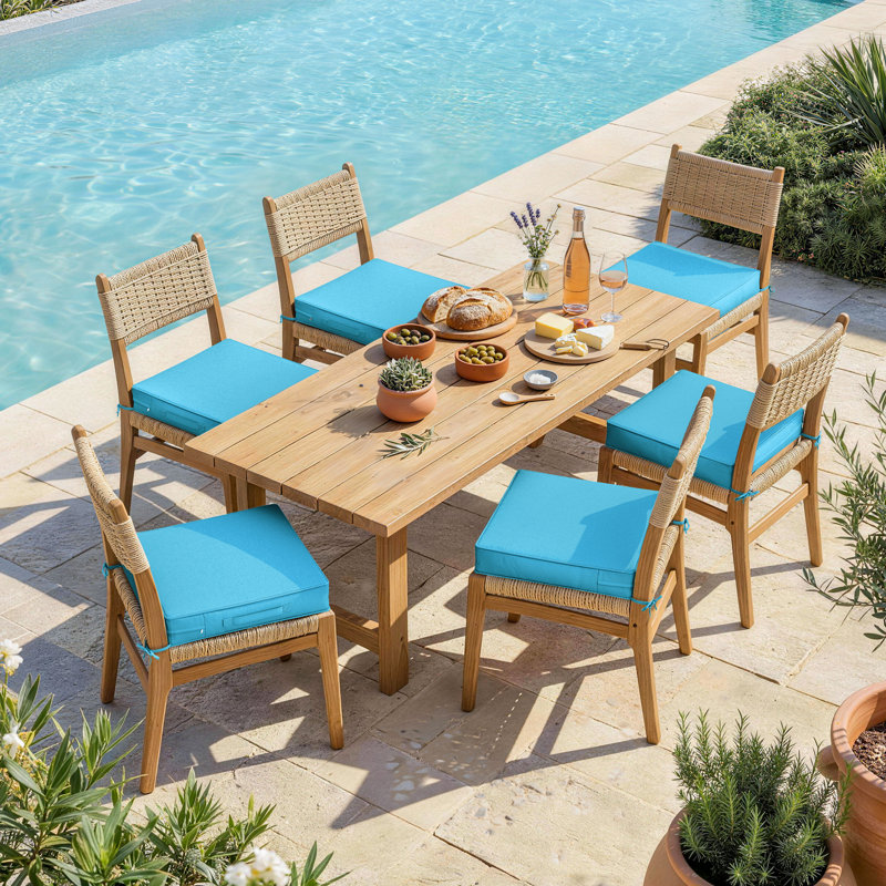 Outdoor Cushion Covers 18.5X16x3 Dining Chair Cushion Covers, Covers Only, Lake Blue, 18.5" W x 16" D