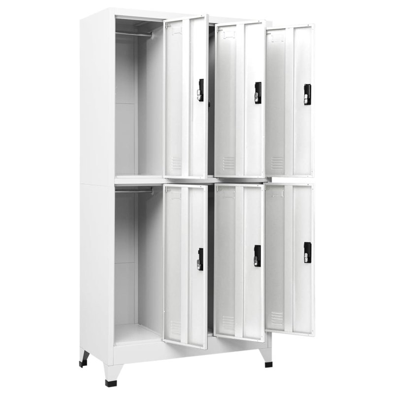 Armoire-vestiaire - Unité de rangement blanche en acier 35,4 po x 17,7 po x 70,9 po, tablettes réglables, conception verrouillable sécurisée