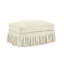Repose-pieds en chenille beige et blanc-763586663