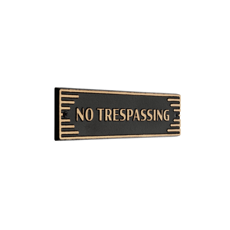 Plaque de porte de style art déco - Pas d'intrusion