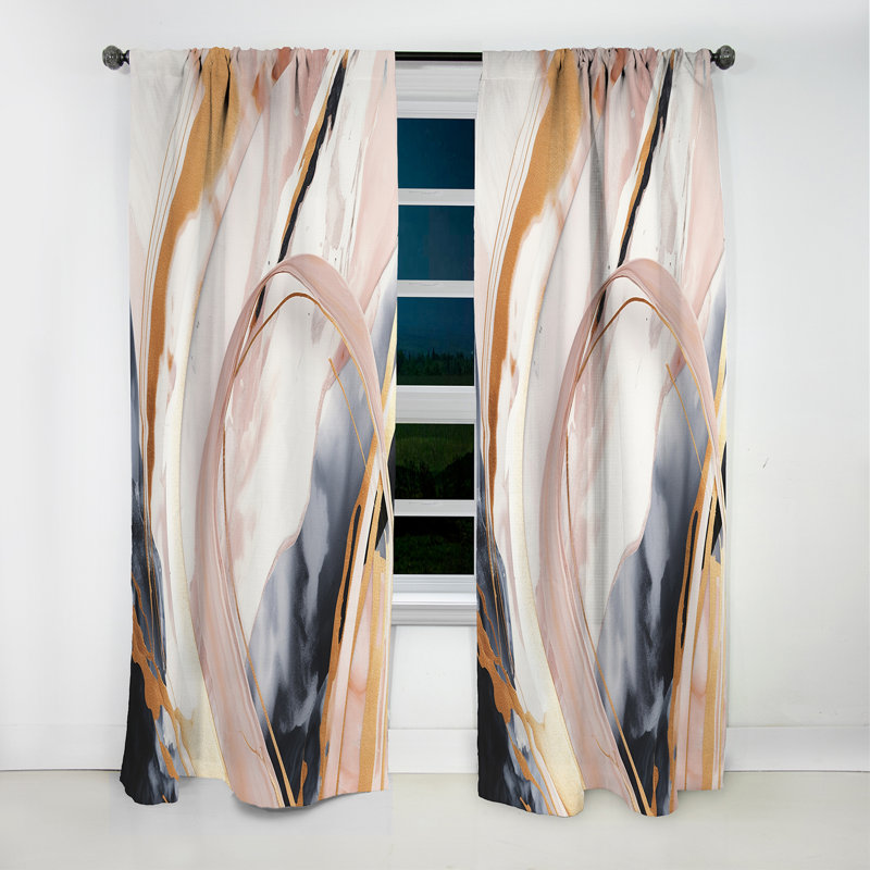 Seybert - Abstract Marble Curtain - Blackout Marble Curtain - 1 Panels, 52" W x 108" L