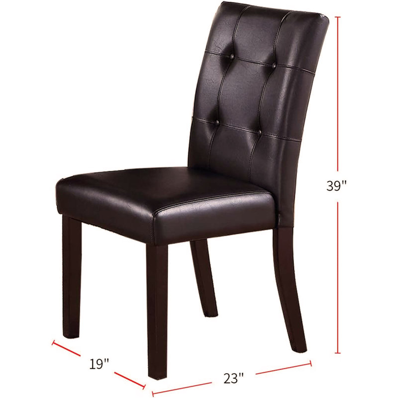 Ensemble de salle à manger 7 pièces et 6 chaises avec dossier capitonné en faux marbre