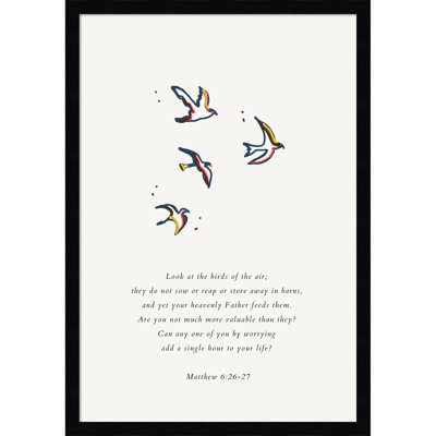 Matthew 6 26 27 Scripture by ART of living Framed Mounted Canvas Wall Art Print