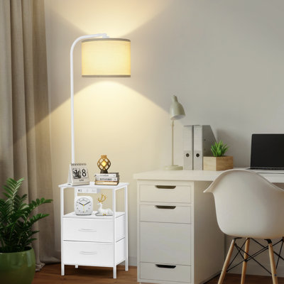 Lampe de table à intensité variable 62 po avec tiroir et table de bout Zoula pour salon