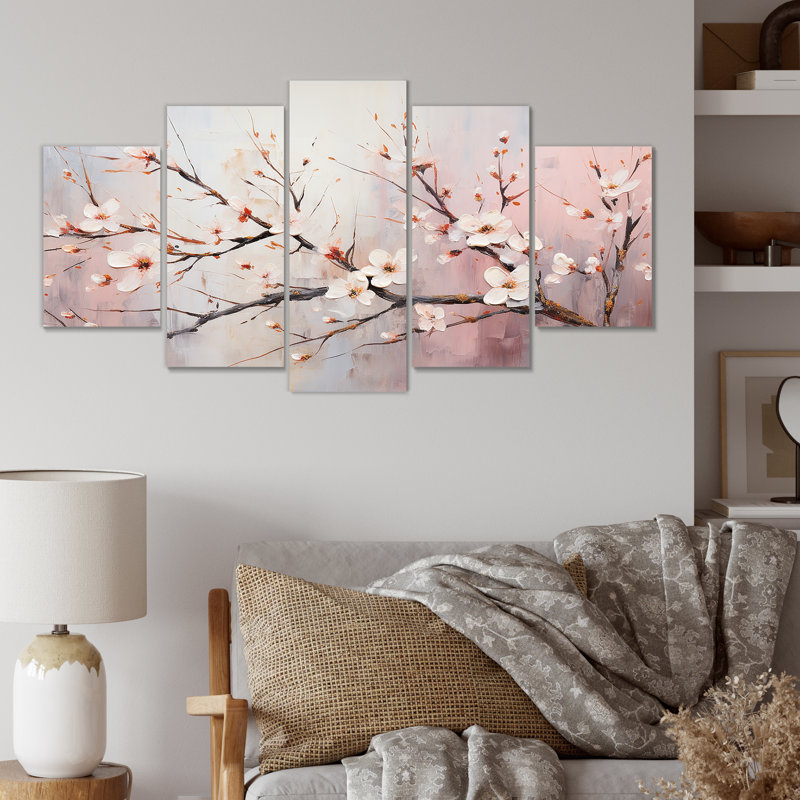 Arbre de fleurs de cerisier rose et blanc II