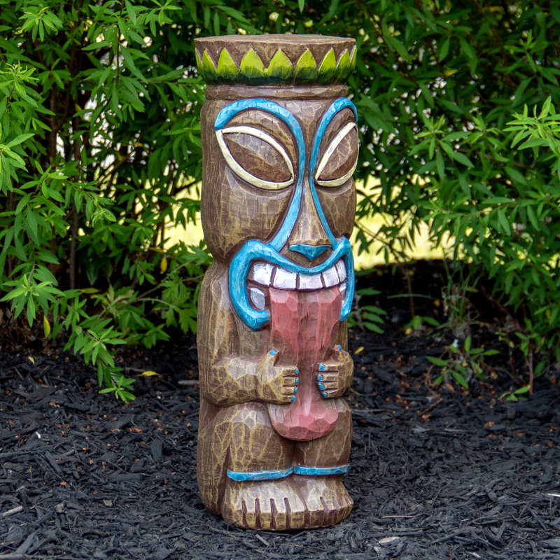 Statue tiki polynésienne d'extérieur 16 po