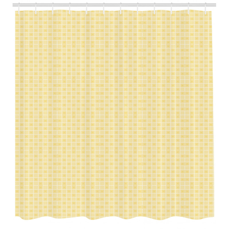Geometric Shower Curtain with Hooks Included, 69" H x 105" W