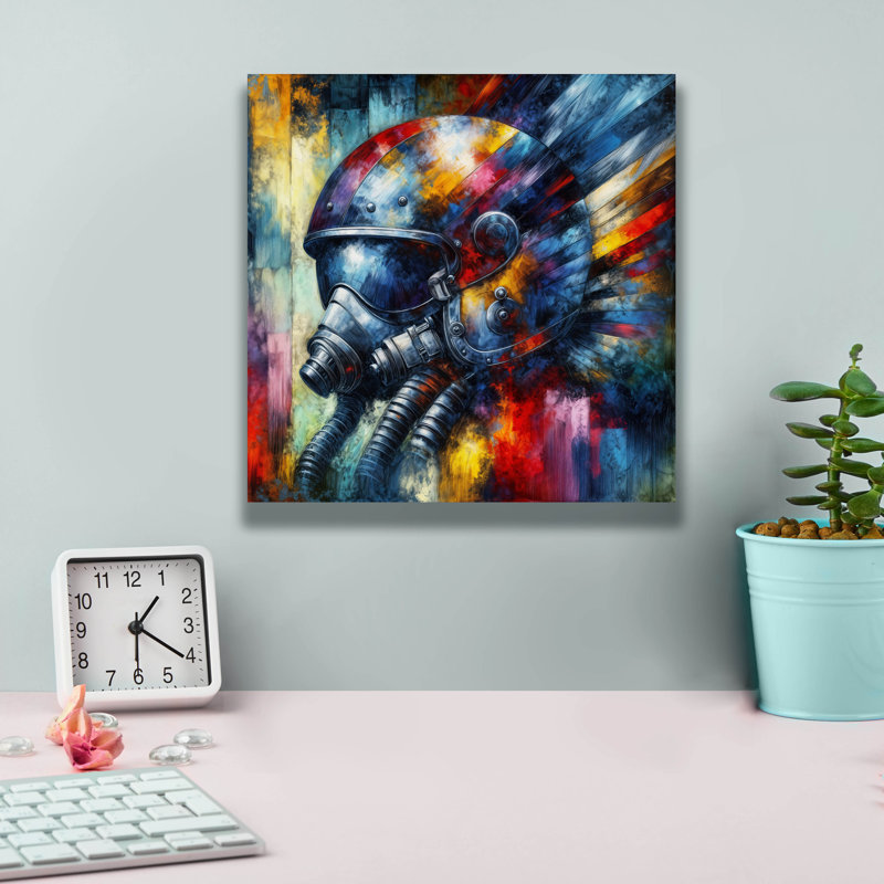 «Fighter Pilot Abstract» par Rey Klimt, art mural sur toile, H 12 po x l 12 po