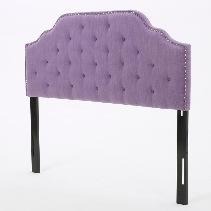 Brooke-Elise Upholstered Metal Panel Headboard, Light Purple, Full / Queen