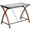 Bureau d'ordinateur en verre trempé avec plateau à clavier coulissant Jude-1810930512