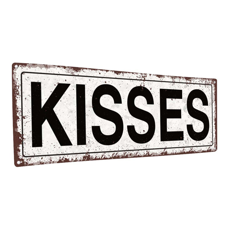 «Kisses» sur métal, H 5,75 po x l 15,5 po