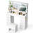 11-drawers Makeup Vanity With Led Mirror Light & Dressing Stool,blower Rack
