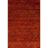 Seville Hand Knotted Area Rug in Rust/Black