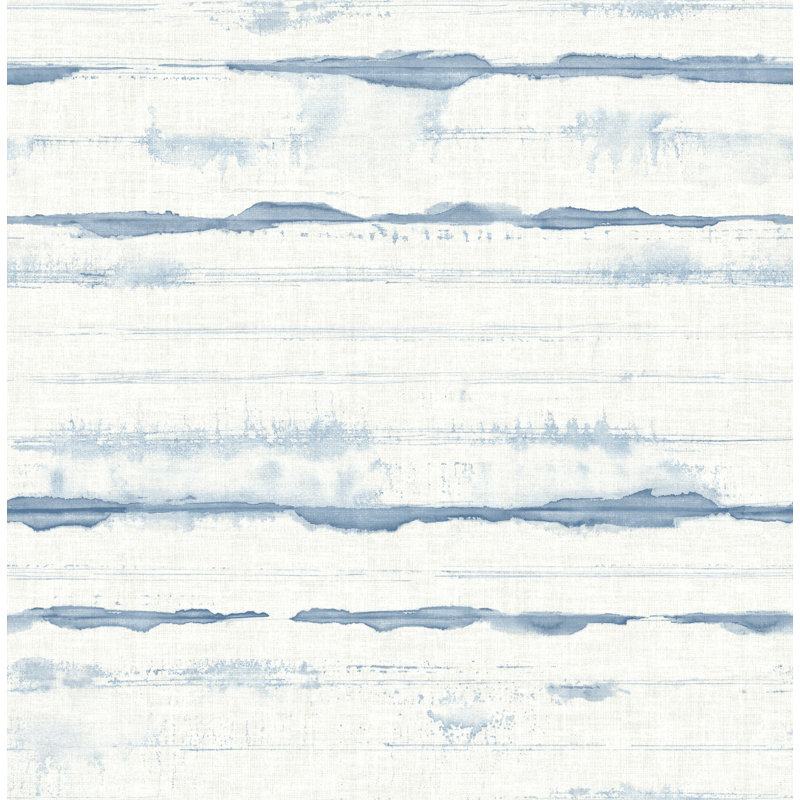 Papier peint à rayures Destin Dove, Bleu