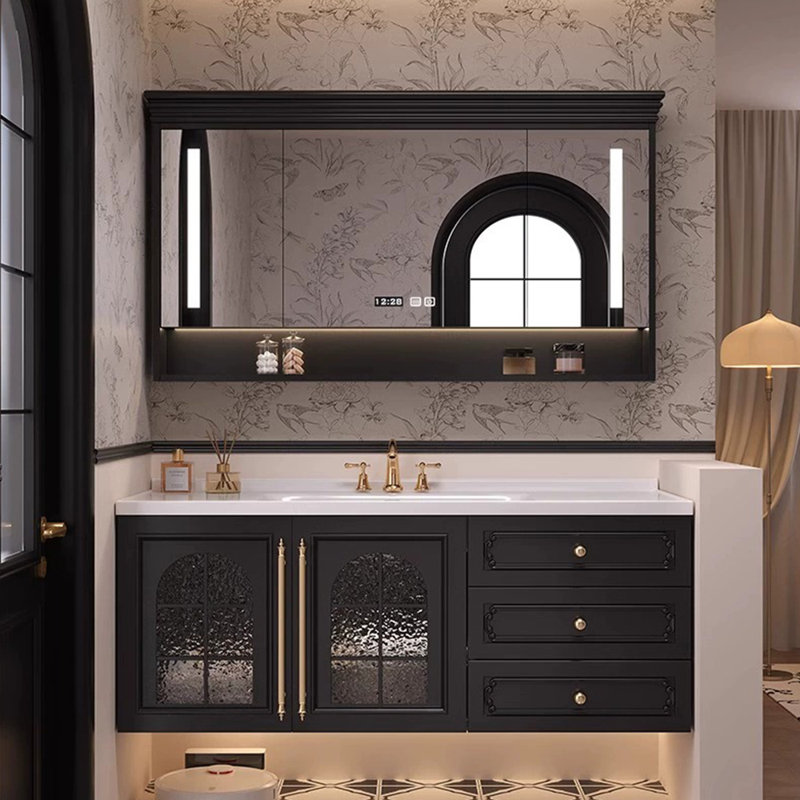French style retro light luxury bathroom cabinet