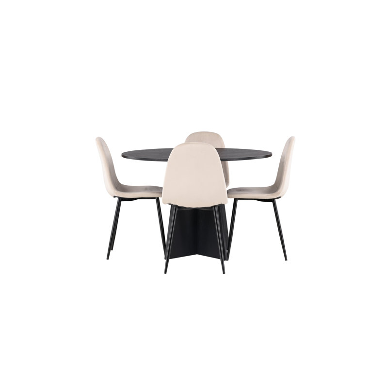 Talley 4 - Person Dining Set, Beige, Beige