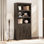 Bibliothèque à 5 niveaux avec rangement, bibliothèque de 68,7 po de hauteur, armoire de rangement en bois