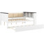 Lit de jour blanc en bois double avec tablettes de rangement, revêtement confortable, fonction de charge et lit gigogne pour une retraite de chambre à coucher relaxante