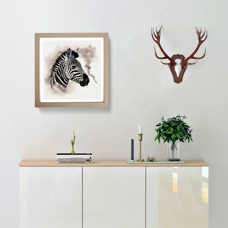 Zebra Smoke - Framed Print, Oak Framed