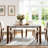 Modern Dining Table, Rectangular Faux Marble Style Table With Sturdy Wood Legs, Easy To Clean Rectangular Kitchen Table