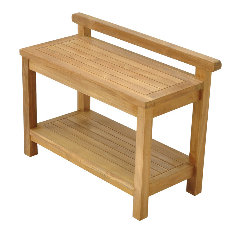 Whitfield 24'' W Teak Shower Bench, 18" H x 30" W x 13" D