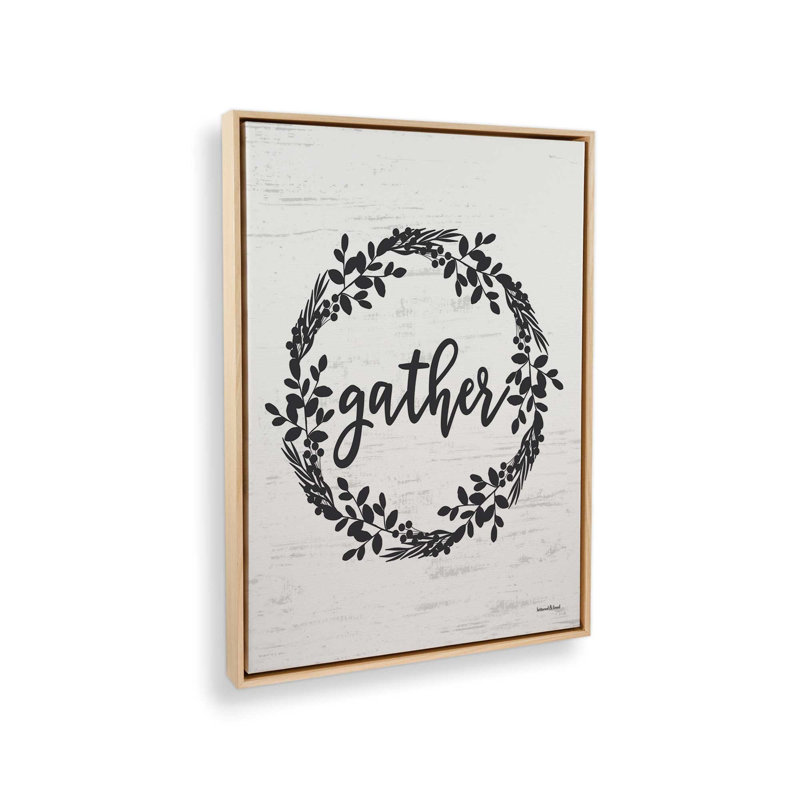 «Gather Wreath» par Art graphique, L 12 po x H 16 po, Toile avec cadre, Tanné