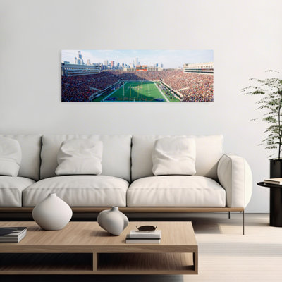 Vue à angle élevé des spectateurs dans un stade, Soldier Field, Chicago, Illinois, États-Unis, art contemporain abstrait, architecture murale