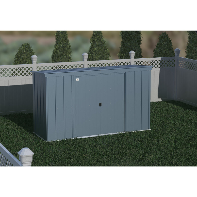 10 ft. x 4 ft. Blue Grey Galvanized Steel Storage Shed