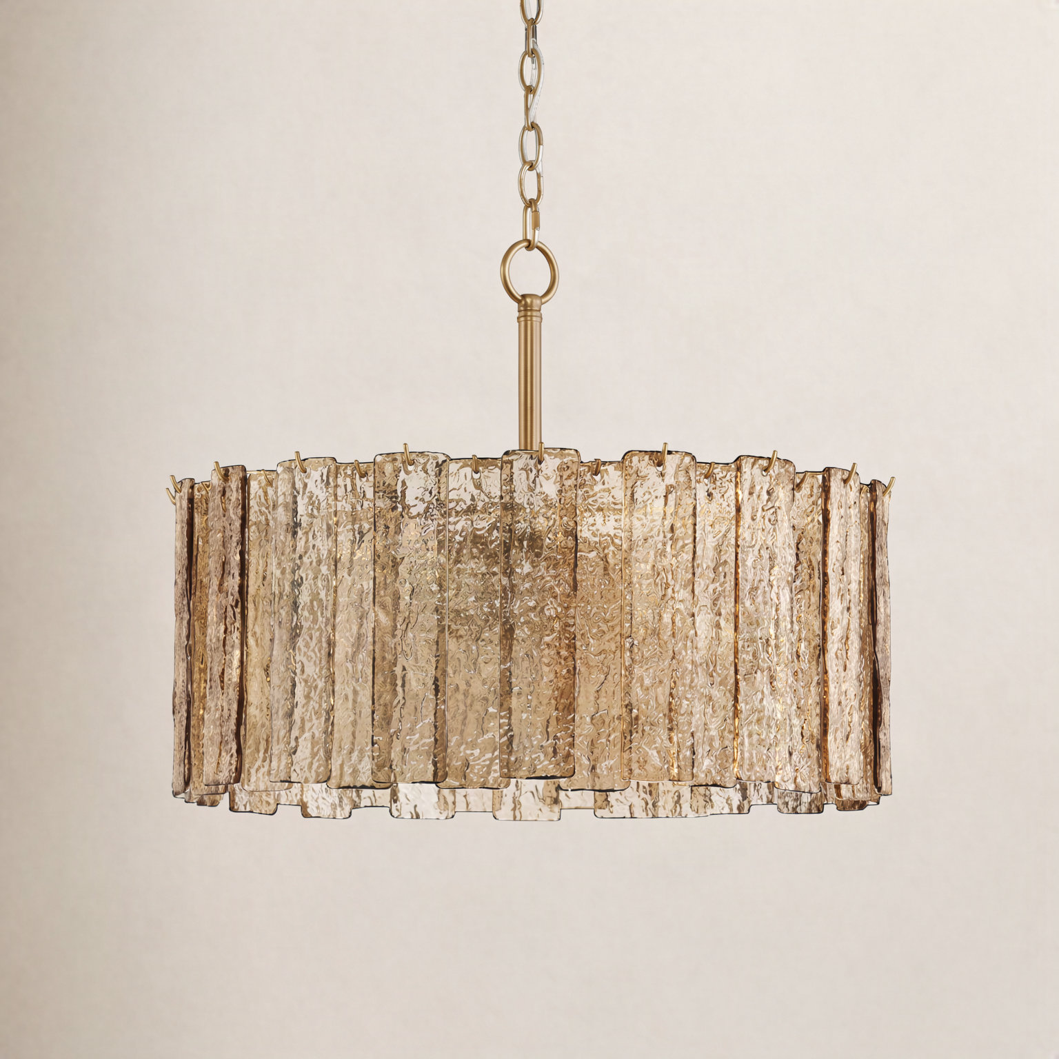 Mesmer 8-Light Hammered Amber Glass Chandelier