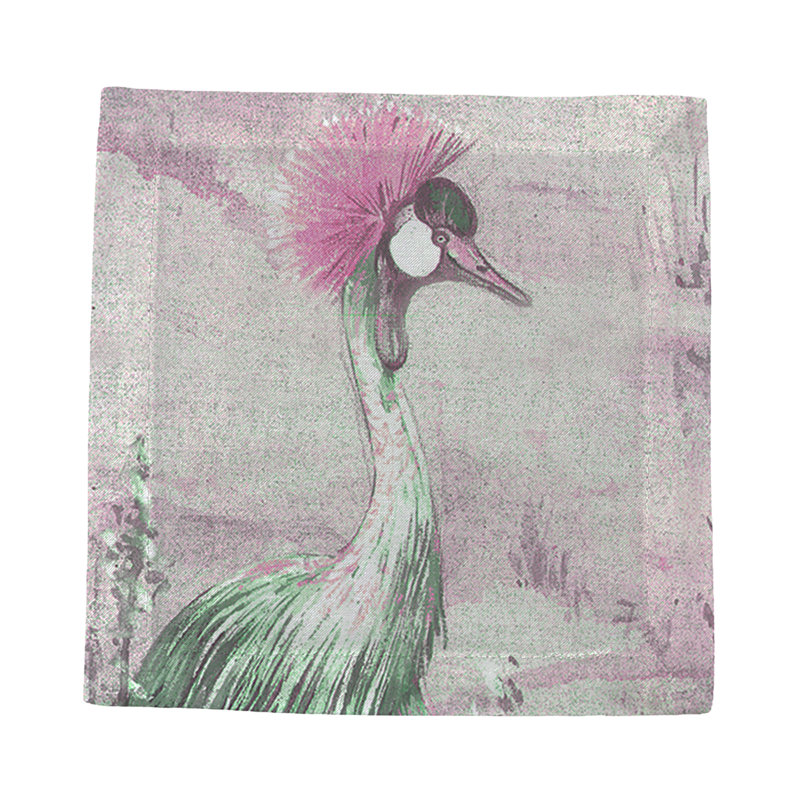 Crested Crane Cotton Sateen Cocktail Napkins, Canvos