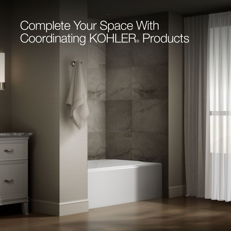Avec 60 In. X 42 In. Alcove Bath, Left Drain, White, Left
