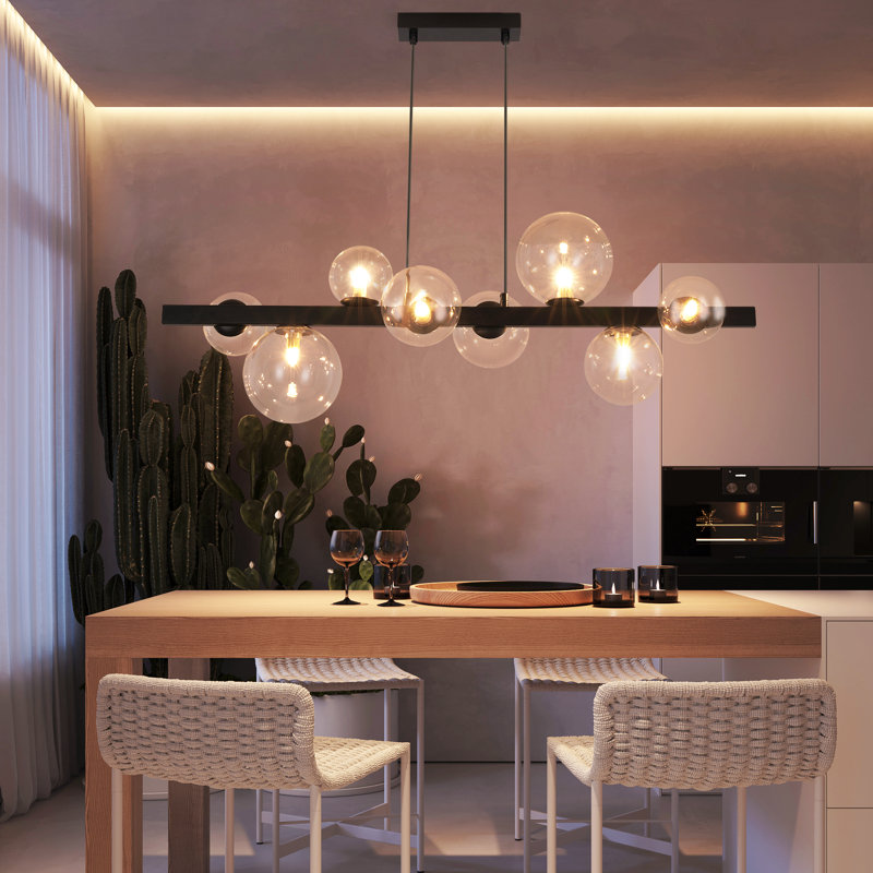 Ammanda 8 - Light Matte Black Sphere Pendant