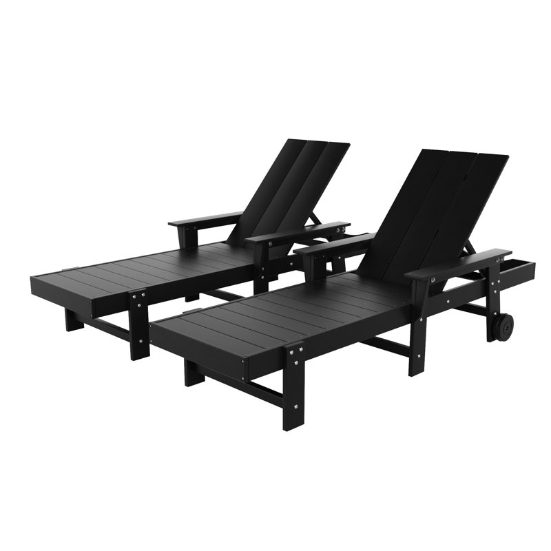 Joubert Outdoor Chaise Lounge Set, Black