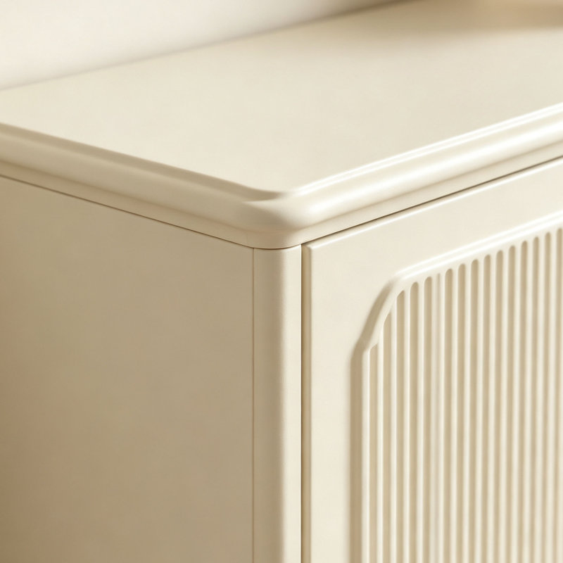 Armoire à chaussures de style français exquise, H 37,40 po x l 46,34 po x P 13,78 po, Crème