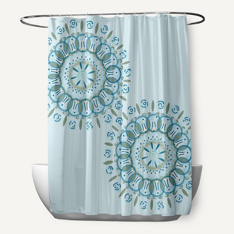 Rideau de douche Yancy, Bleu pastel