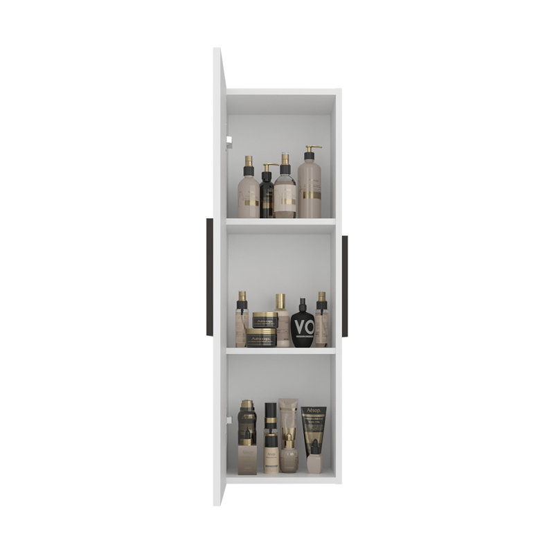 Pharmacie blanche avec 3 tablettes intérieures