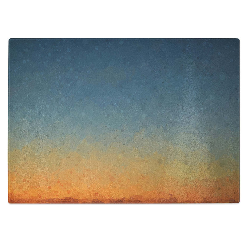 Tempered Glass Crescent Moon over Italy Chopping Board, 39 cm W x 28.5 cm L