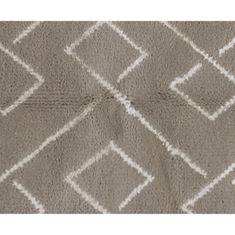 Hand Knotted Geometric Area Rug in Natural