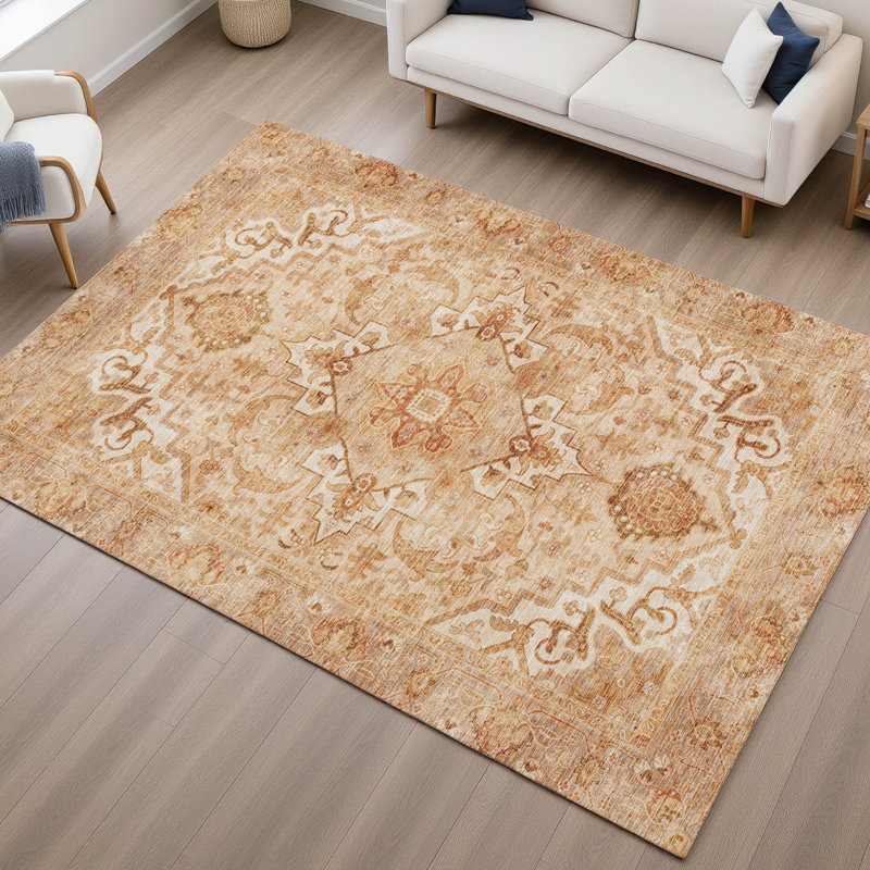 Tapis lavable à la machine de qualité supérieure Mayfield AMF2164 global, Rectangle 5 pi x 7 pi 6 po, Cuivre