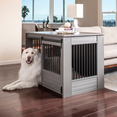 Tucker Murphy Grey Barn Door Furniture Dog Crate in X-Large