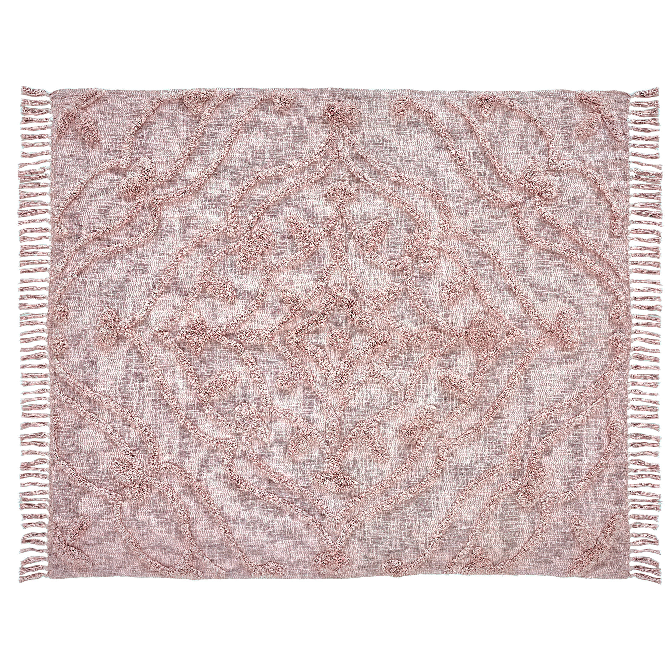 VCNY Adisha Tufted Medallion Solid Cotton Throw Blanket, 50" x 60" | Wayfair