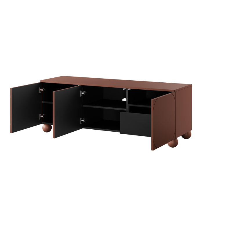 Frith Unfinished TV Stand for TVs up to 55", Burgundy